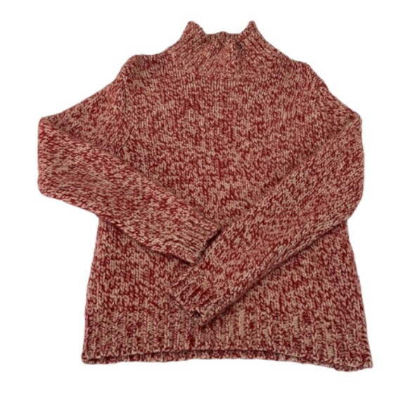 Eddie Bauer Mock Neck Chunky Knit Sweater Womens Medium Angora Rabbit Lambs Woom - Picture 1 of 11